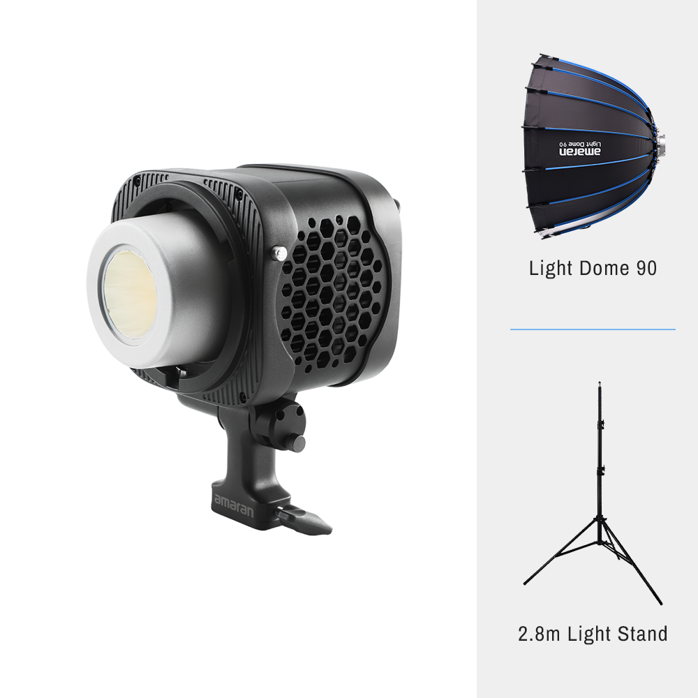 amaran Halo 200x + Light Dome 90 + 2.8m Light Stand Bundle