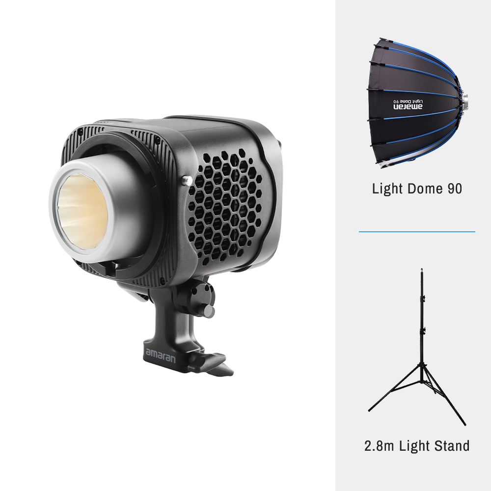 amaran Halo 300x + Light Dome 90 + 2.8m Light Stand Bundle