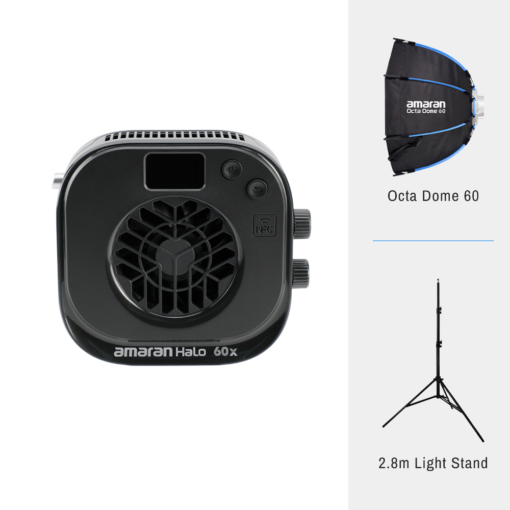 amaran Halo 60x + Octa Dome 60 + 2.8m Light Stand Bundle