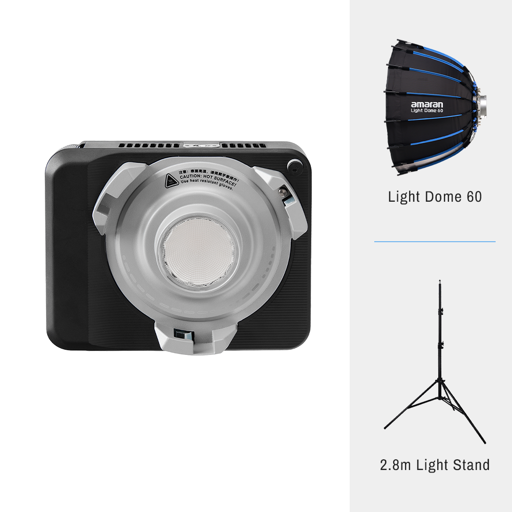 amaran Ray 120c + Light Dome 60 + 2.8m Light Stand Bundle